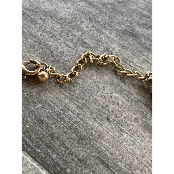 Chico’s Necklace Faux Leather Cord Gold Tone Pendant 18” - Picture 6 of 10